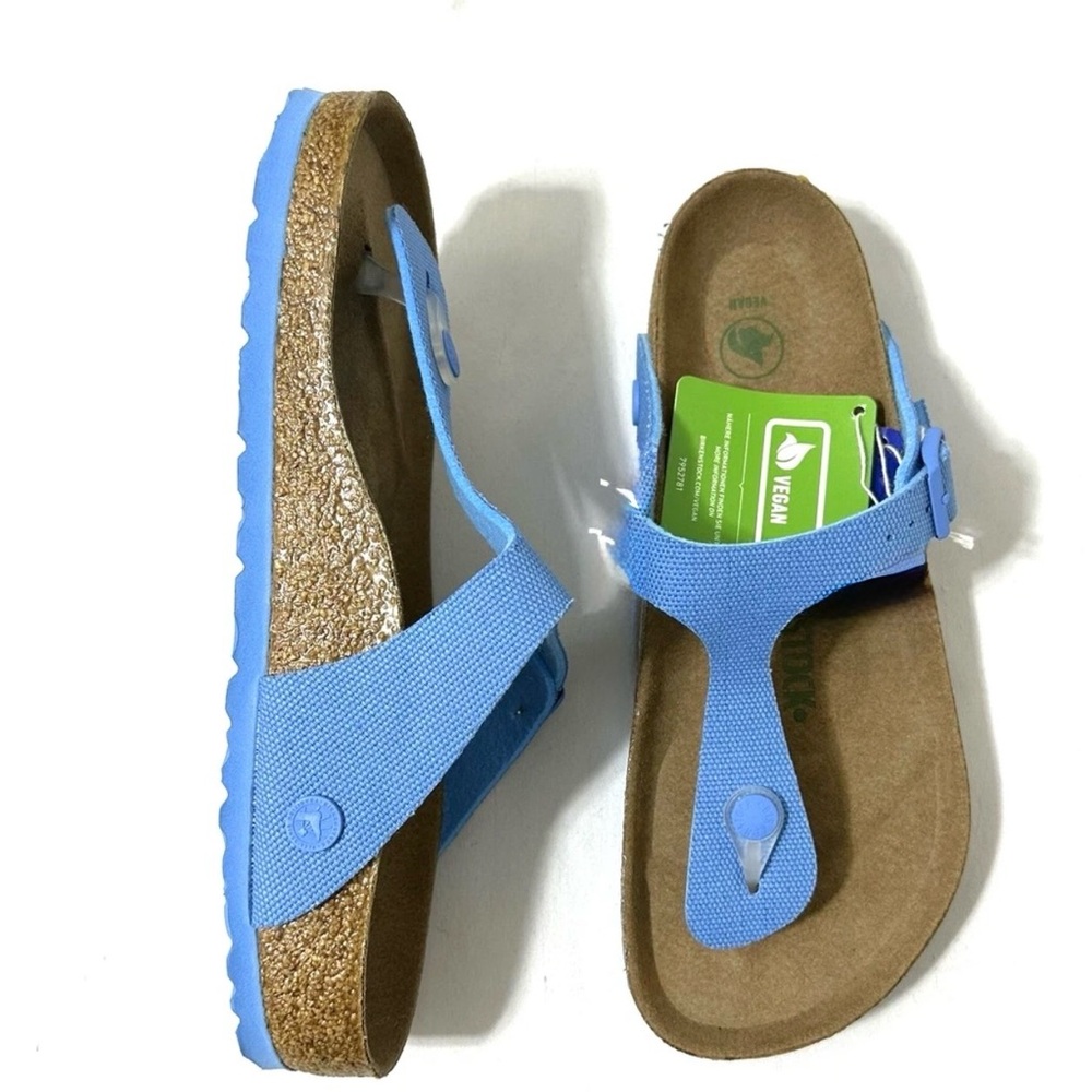 Birkenstock Gizeh Vegan Sandals, Size 6, Color Blue